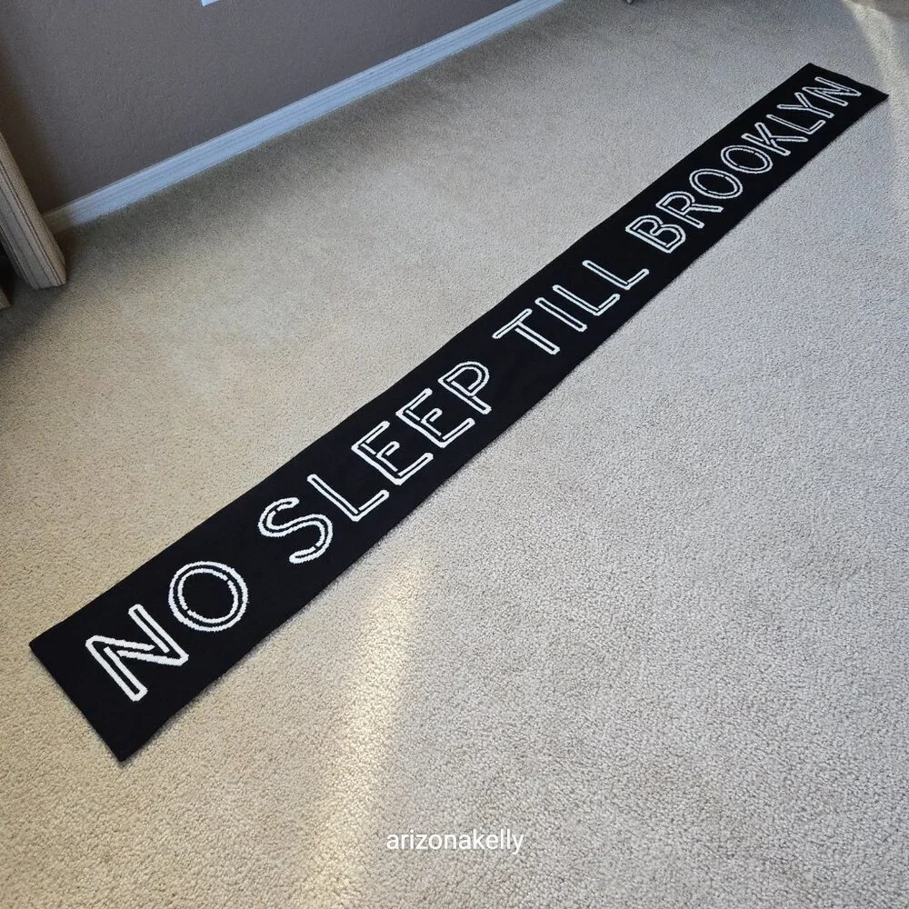 RARE kate spade NO SLEEP TILL BROOKLYN Wool Knit Scarf Beastie Boys Collectible - Picture 14 of 15